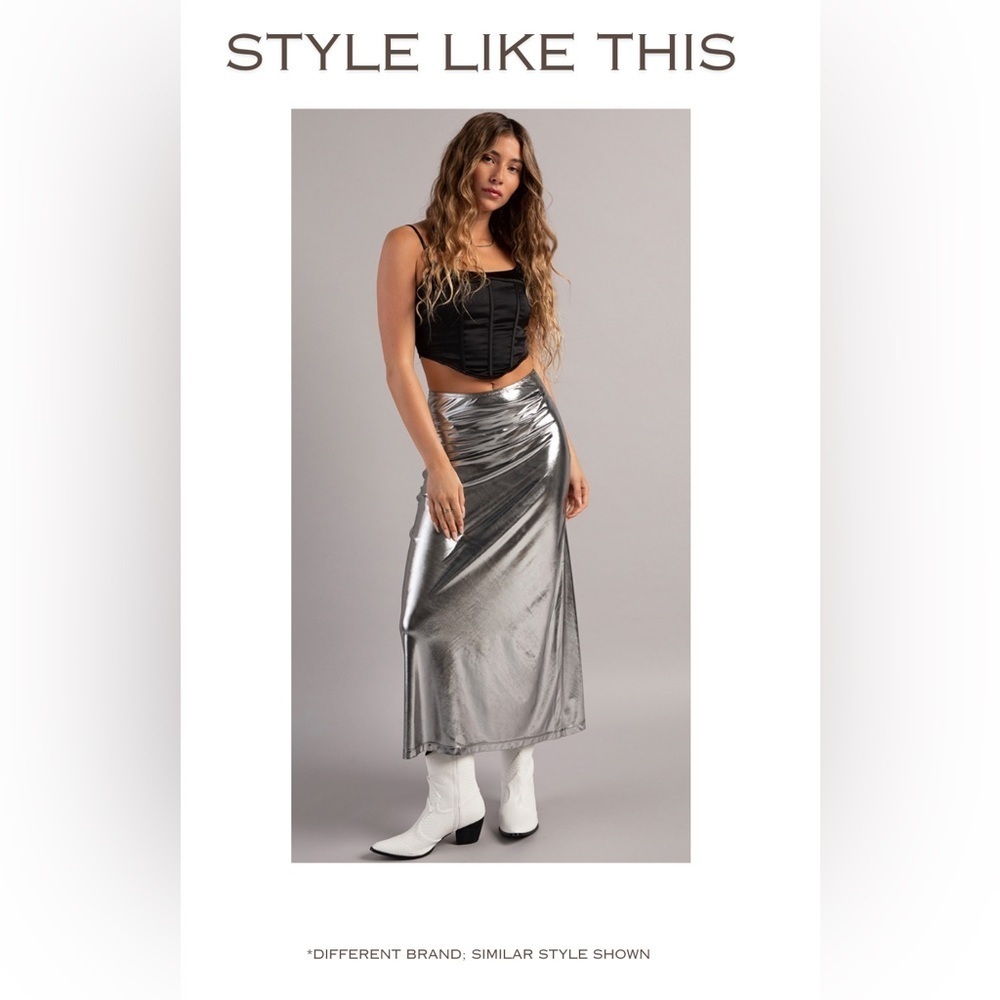 NEW - Metallic Midi Festival Skirt - Picture 2 of 9